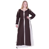 Mittelalterliches Überkleid Marit mit Schnürungen, braun, Gr. L