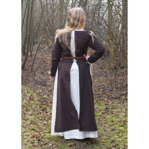 Medieval overdress Marit with lacing, brown, XL