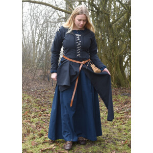 Medieval overdress Marit with lacing, dark blue, S