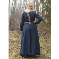 Medieval overdress Marit with lacing, dark blue, S