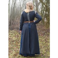 Mittelalterliches Überkleid Marit mit Schnürungen, dunkelblau, M