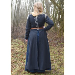 Mittelalterliches Überkleid Marit mit Schnürungen, dunkelblau, Gr. XL