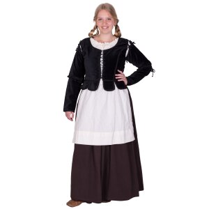 Medieval bodice jacket Griselda made of velvet, black, S