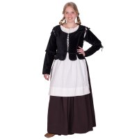 Medieval bodice jacket Griselda made of velvet, black, M