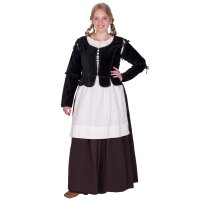 Medieval bodice jacket Griselda made of velvet, black, XL