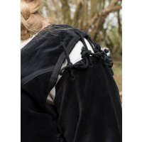 Medieval bodice jacket Griselda made of velvet, black, XXL