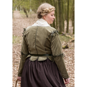 Medieval bodice jacket Griselda made of velvet, green, S