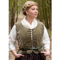 Medieval bodice jacket Griselda made of velvet, green, L