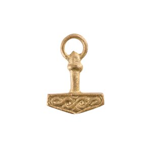 Thors hammer with ring, brass