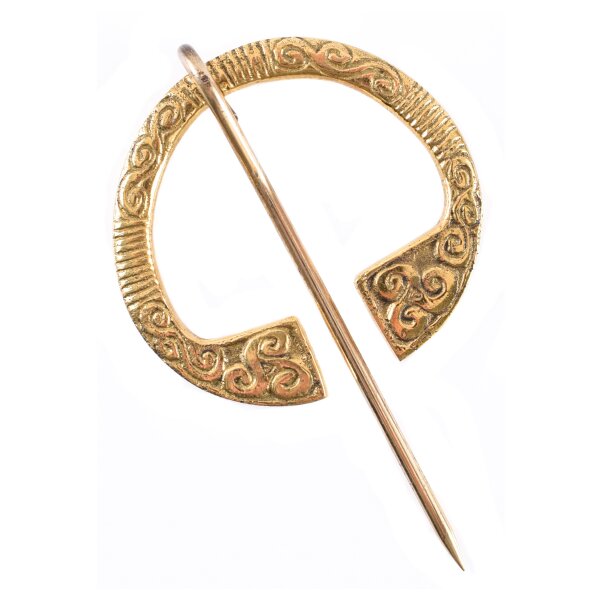 Celtic ring brooch, brass