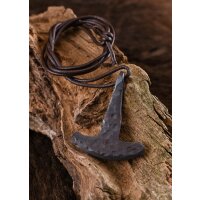 Thorshammer pendant, hand forged incl. leather cord