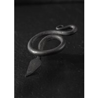 Snake pendant, steel, hand forged
