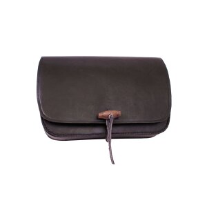 Leather bag, oblong shape, brown