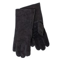 Suede gauntlet gloves, black