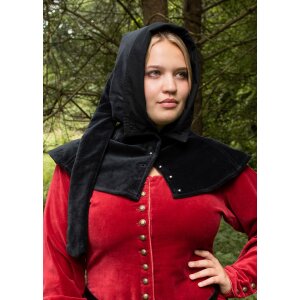 Medieval Gugel Mirella, velvet, black