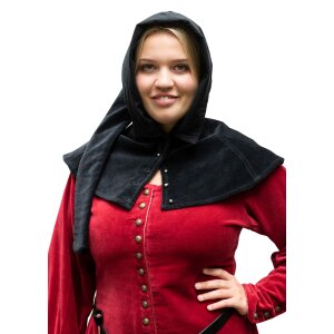 Medieval Gugel Mirella, velvet, black