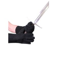 Suede gauntlet gloves, black, L