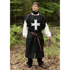 Crusader tabard, tunic black with white cross