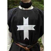 Kreuzritter Wappenrock, Waffenrock schwarz mit weißem Kreuz