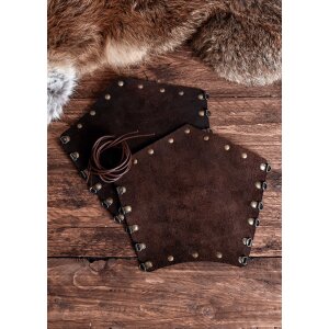 Brown nappa leather arm guards, pair