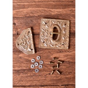 Roman belt buckle set for cingulum with end fittings and rivets