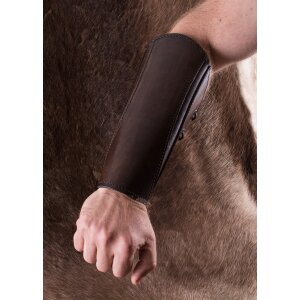 Padded leather arm cuffs, pair