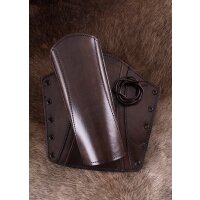 Padded leather arm cuffs, pair