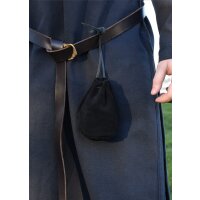 Medieval leather bag black