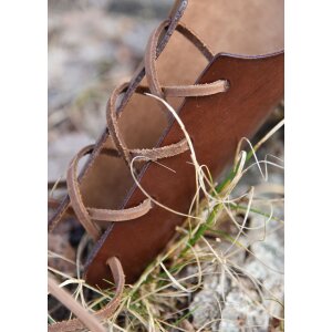 Short combat cuff brown with leather strap