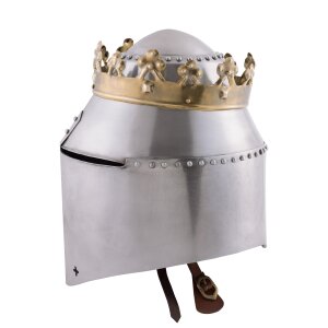 Königlicher Topfhelm mit Krone, 1,6 mm Stahl