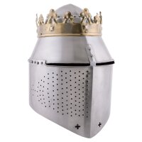Königlicher Topfhelm mit Krone, 1,6 mm Stahl