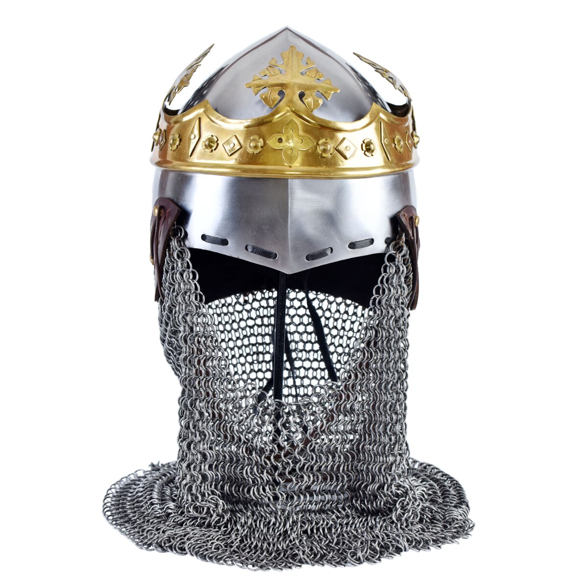 Helm mit Krone und Brünne, Robert Bruce, 1,6 mm Stahl