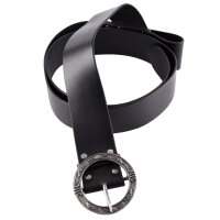 Pirate cross belt with round buckle, black