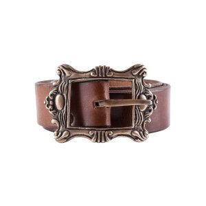 Pirate belt, brown, with antique copper buckle