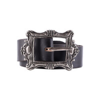 Pirate belt, black, with antique copper buckle