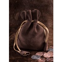Medieval leather bag dark brown