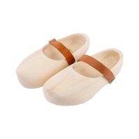 Wooden shoes for children with leather strap 34