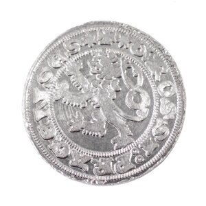 Medieval coin or dime in silver