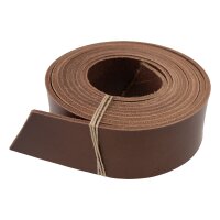 leather straps app. 2m for belts vegetal tanned  dark brown 38mm