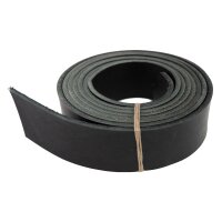leather straps app. 2m for belts vegetal tanned  black 38mm
