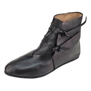 Medieval half boots laced black dyed