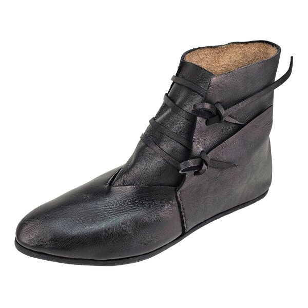 Mittelalter Schuhe Typ London einfach genagelte Sohle Schwarz Gr. 37