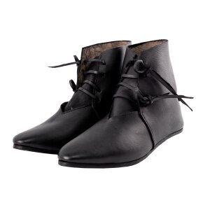 Medieval half boots laced black dyed Size 37