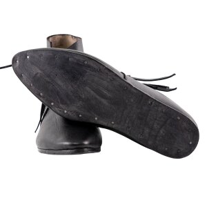 Mittelalter Schuhe Typ London einfach genagelte Sohle Schwarz Gr. 39