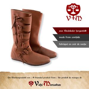 Wikinger Stiefel Jorvik braun mit Gummisohle 40