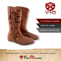 Viking boots Jorvik brown with rubber sole
