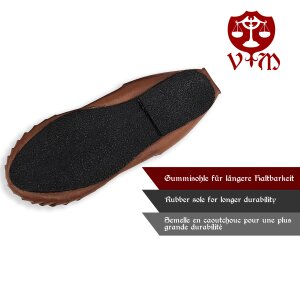 Mittelalter Bundschuhe Braun mit Gummisohle