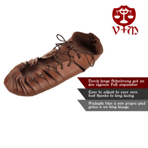 Medieval waistband shoes brown with rubber sole 42/43