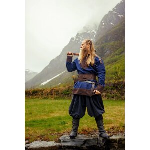 Viking tunic wool "Roland" dark blue S