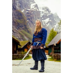 Viking tunic wool "Roland" dark blue XXL